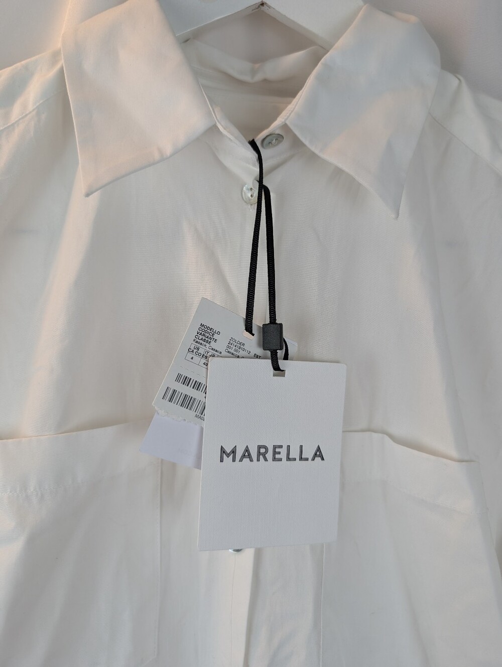 Marella (MaxMara group) White Longline Button-Down Shirt Size 4 BNWT - Picture 4 of 10
